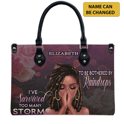I've Survived Too Many Storms (Purple) - Personalized Leather Handbag YA2-Ha