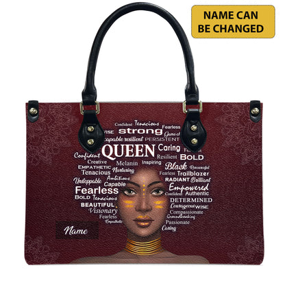 Queen (Maroon) - Personalized Leather Handbag YA1-Ha