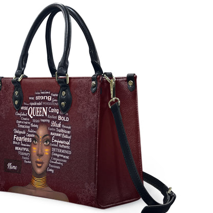 Queen (Maroon) - Personalized Leather Handbag YA1-Ha
