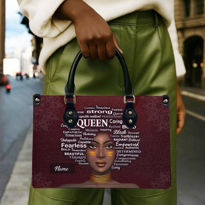 Queen (Maroon) - Personalized Leather Handbag YA1-Ha