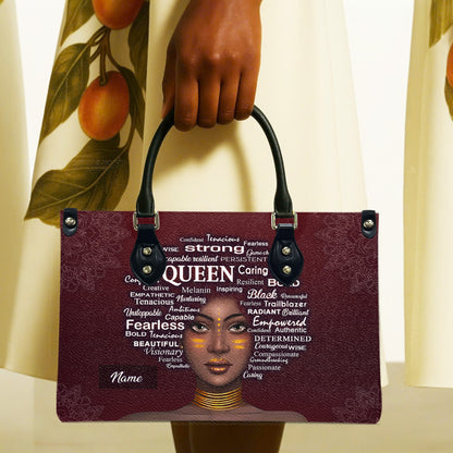 Queen (Maroon) - Personalized Leather Handbag YA1-Ha