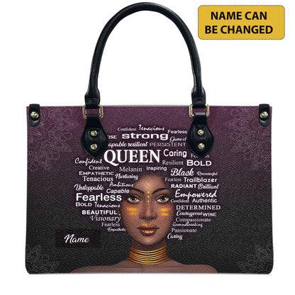 Queen (Purple) - Personalized Leather Handbag YA1-Ha