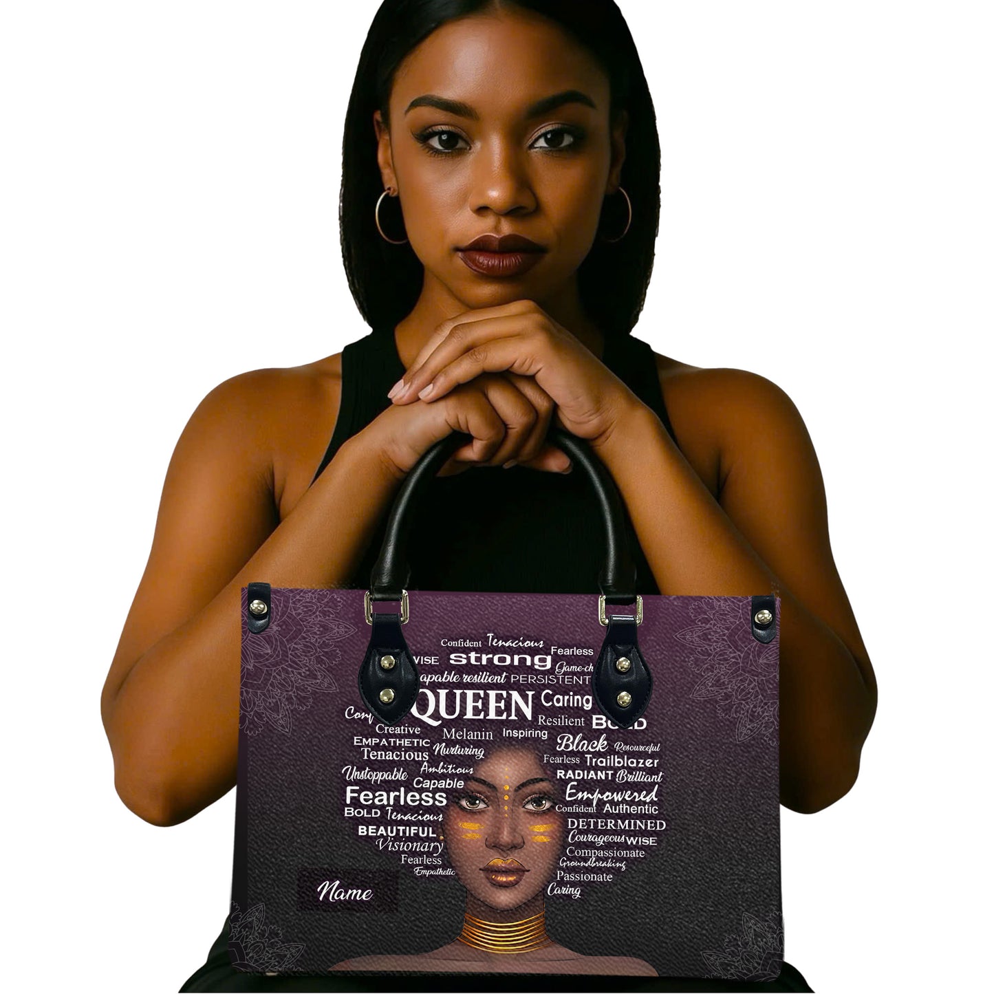 Queen (Purple) - Personalized Leather Handbag YA1-Ha