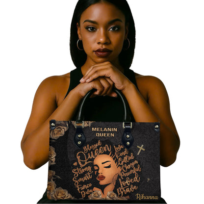 Queen (Black Mandala) - Personalized Leather Handbag YA3-Ha