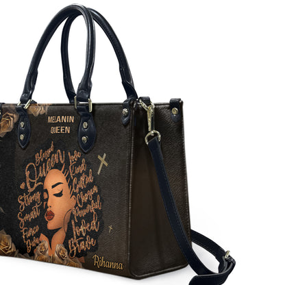 Queen (Dark Brown) - Personalized Leather Handbag YA3-Ha
