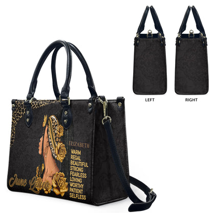 Queen (Black) - Personalized Leather Handbag YA4-Ha