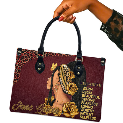 Queen (Maroon) - Personalized Leather Handbag YA4-Ha