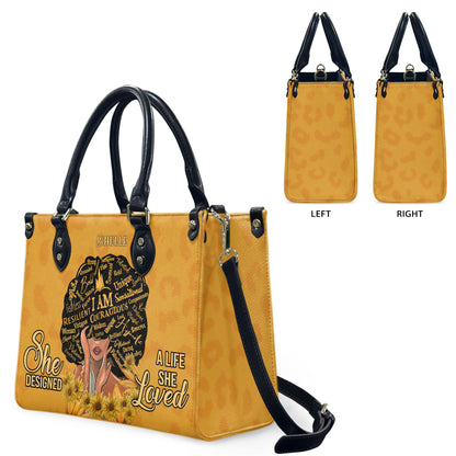 She Designed A Life She Loved (Leopard) - Personalized Leather Handbag YA1-Ha