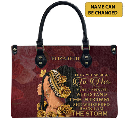They Whispered To Her (Maroon 1) - Personalized Leather Handbag YA1-Ha