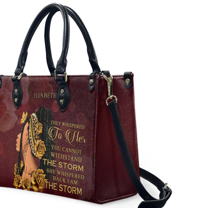 They Whispered To Her (Maroon 1) - Personalized Leather Handbag YA1-Ha