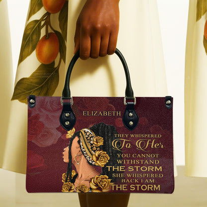 They Whispered To Her (Maroon 1) - Personalized Leather Handbag YA1-Ha