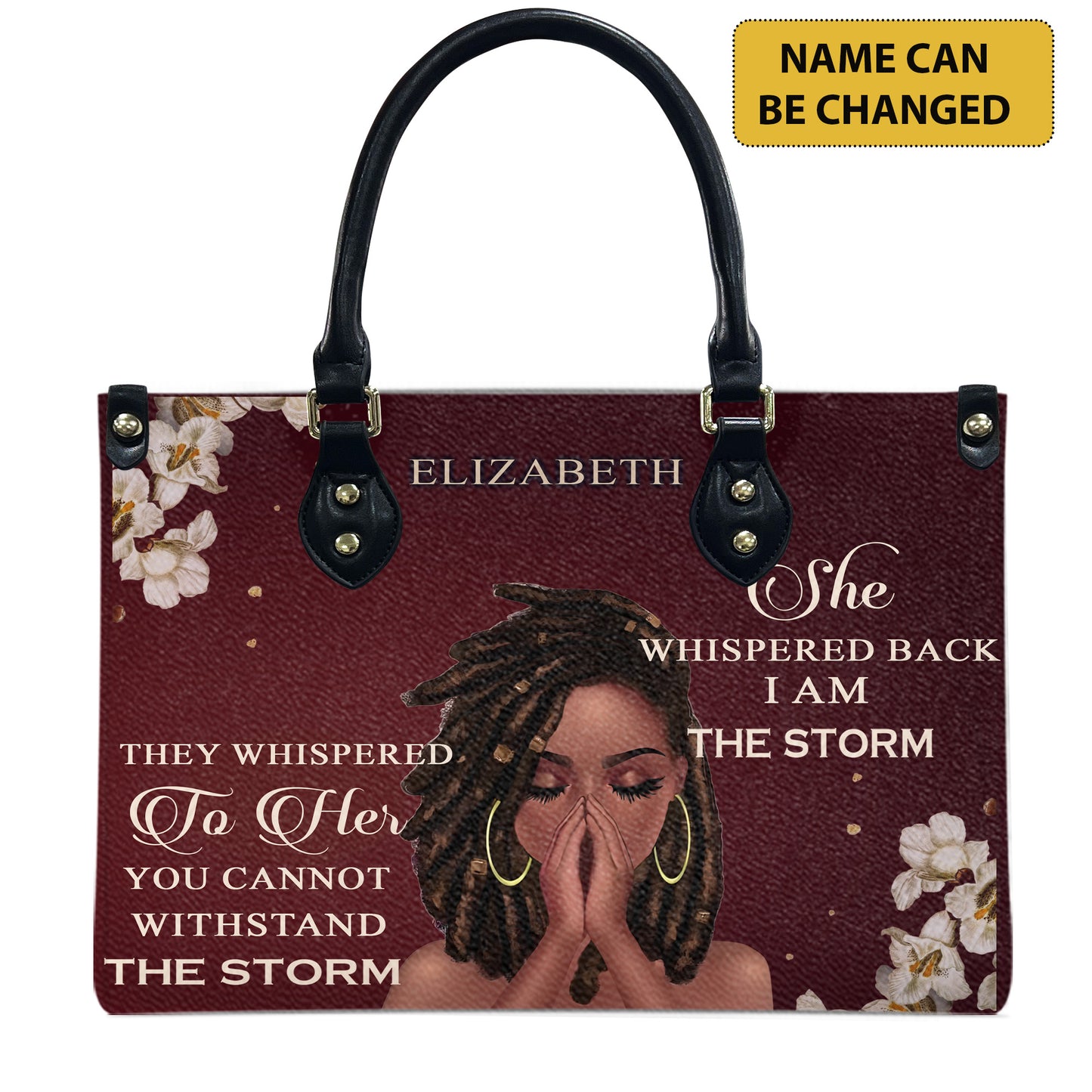 They Whispered To Her (Maroon 2) - Personalized Leather Handbag YA1-Ha