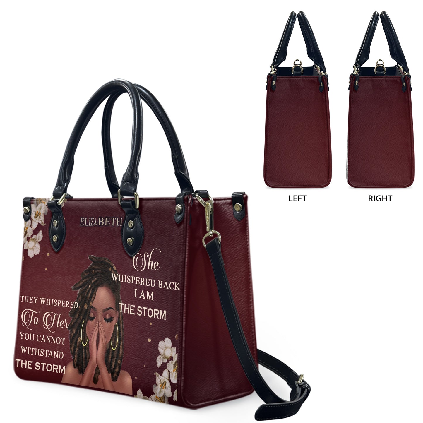 They Whispered To Her (Maroon 2) - Personalized Leather Handbag YA1-Ha