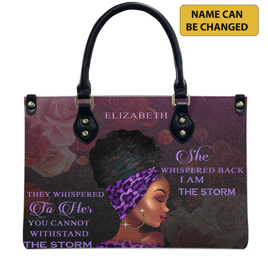 They Whispered To Her (Purple 1) - Personalized Leather Handbag YA1-Ha