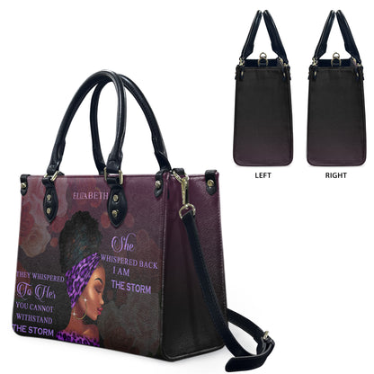They Whispered To Her (Purple 1) - Personalized Leather Handbag YA1-Ha