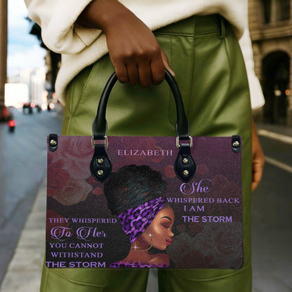 They Whispered To Her (Purple 1) - Personalized Leather Handbag YA1-Ha