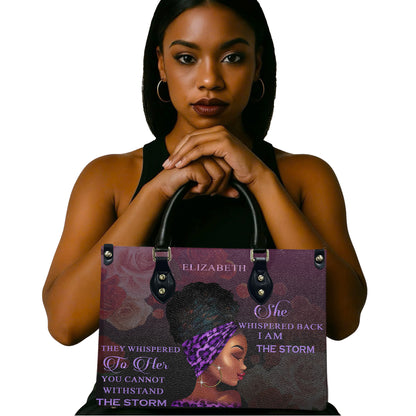 They Whispered To Her (Purple 1) - Personalized Leather Handbag YA1-Ha