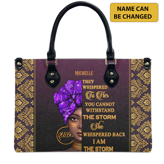 They Whispered To Her (Purple 2) - Personalized Leather Handbag YA1-Ha