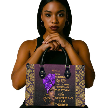 They Whispered To Her (Purple 2) - Personalized Leather Handbag YA1-Ha