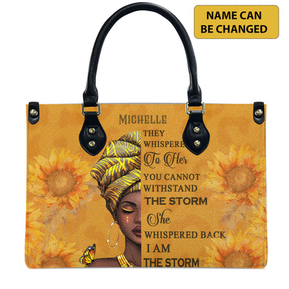 They Whispered To Her (Sunflower) - Personalized Leather Handbag YA1-Ha