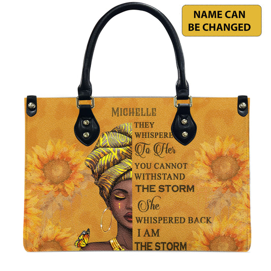 They Whispered To Her (Sunflower) - Personalized Leather Handbag YA1-Ha
