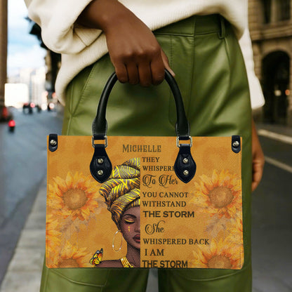 They Whispered To Her (Sunflower) - Personalized Leather Handbag YA1-Ha