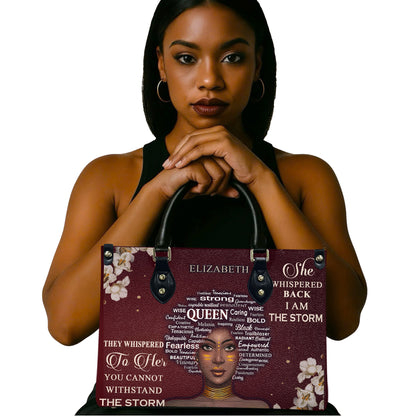 They Whispered To Her (Maroon) - Personalized Leather Handbag YA2-Ha