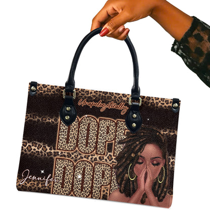 Unapologetically Dope (Black) - Personalized Leather Handbag YA1-Ha