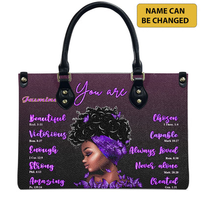 You Are (Purple) - Personalized Leather Handbag YA1-Ha