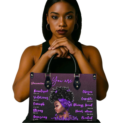 You Are (Purple) - Personalized Leather Handbag YA1-Ha
