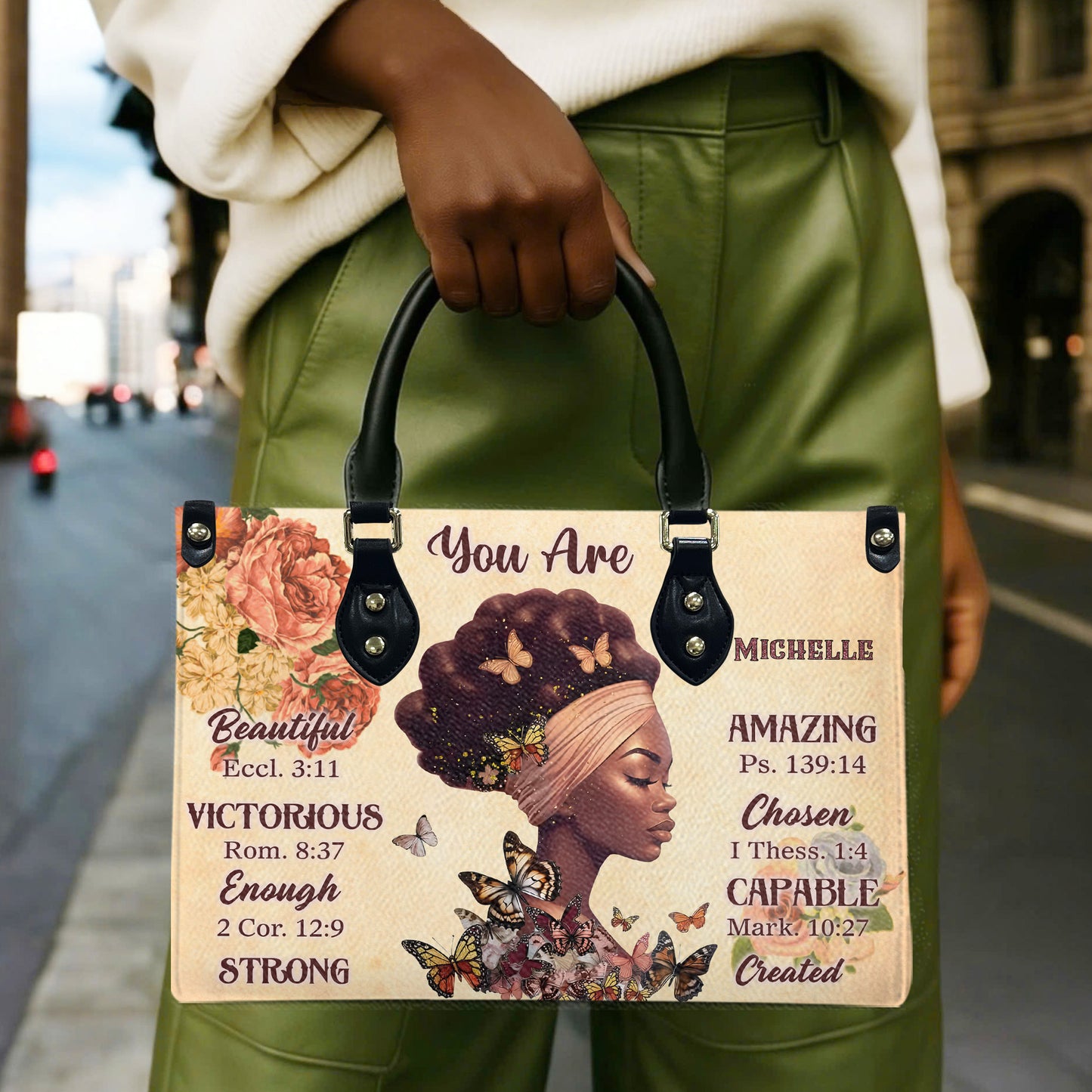 You Are (Cream) - Personalized Leather Handbag YA2-Ha