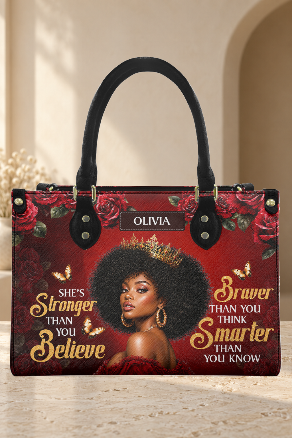 Original OLIVIA Stronger Braver Smarter handbag design